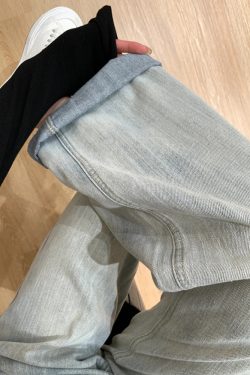 Plus-Size Light Denim Wide-Leg Pants for Women - Summer Straight-Leg BF Style, Loose Fit, Trendy and Comfortable