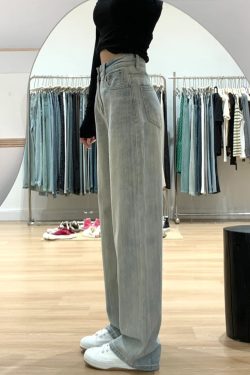 Plus-Size Light Denim Wide-Leg Pants for Women - Summer Straight-Leg BF Style, Loose Fit, Trendy and Comfortable