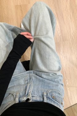 Plus-Size Light Denim Wide-Leg Pants for Women - Summer Straight-Leg BF Style, Loose Fit, Trendy and Comfortable