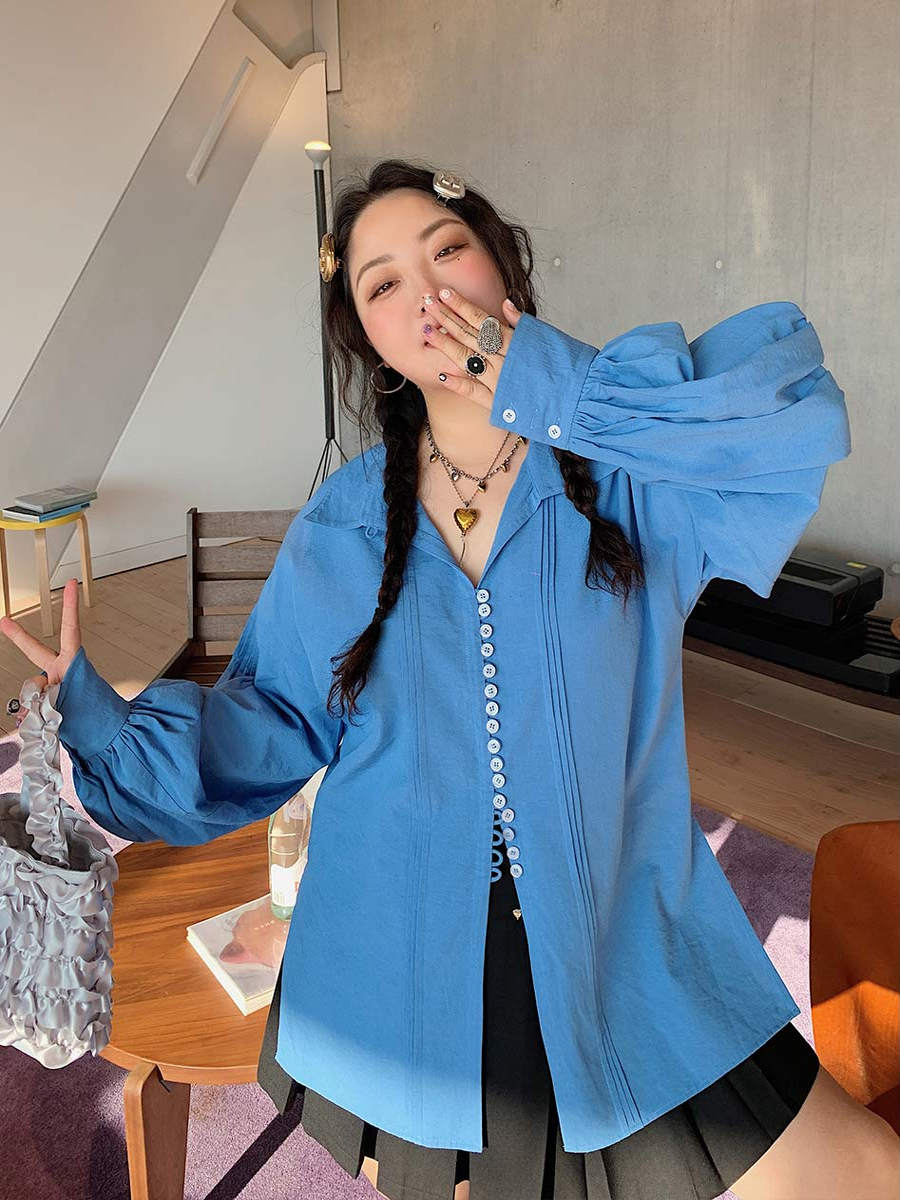 Plus Size Long Sleeve Shirt for Women, Spring 2025 Fashion, Age-Reducing Design, Trendy and Stylish Top Plus Size Long Sleeve Shirt for Women, Spring 2025 Fashion, Age-Reducing Design, Trendy and Stylish Top