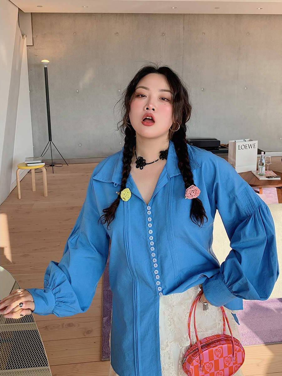 Plus Size Long Sleeve Shirt for Women, Spring 2025 Fashion, Age-Reducing Design, Trendy and Stylish Top Plus Size Long Sleeve Shirt for Women, Spring 2025 Fashion, Age-Reducing Design, Trendy and Stylish Top