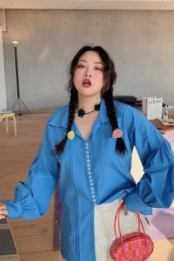 Plus Size Long Sleeve Shirt for Women, Spring 2025 Fashion, Age-Reducing Design, Trendy and Stylish Top