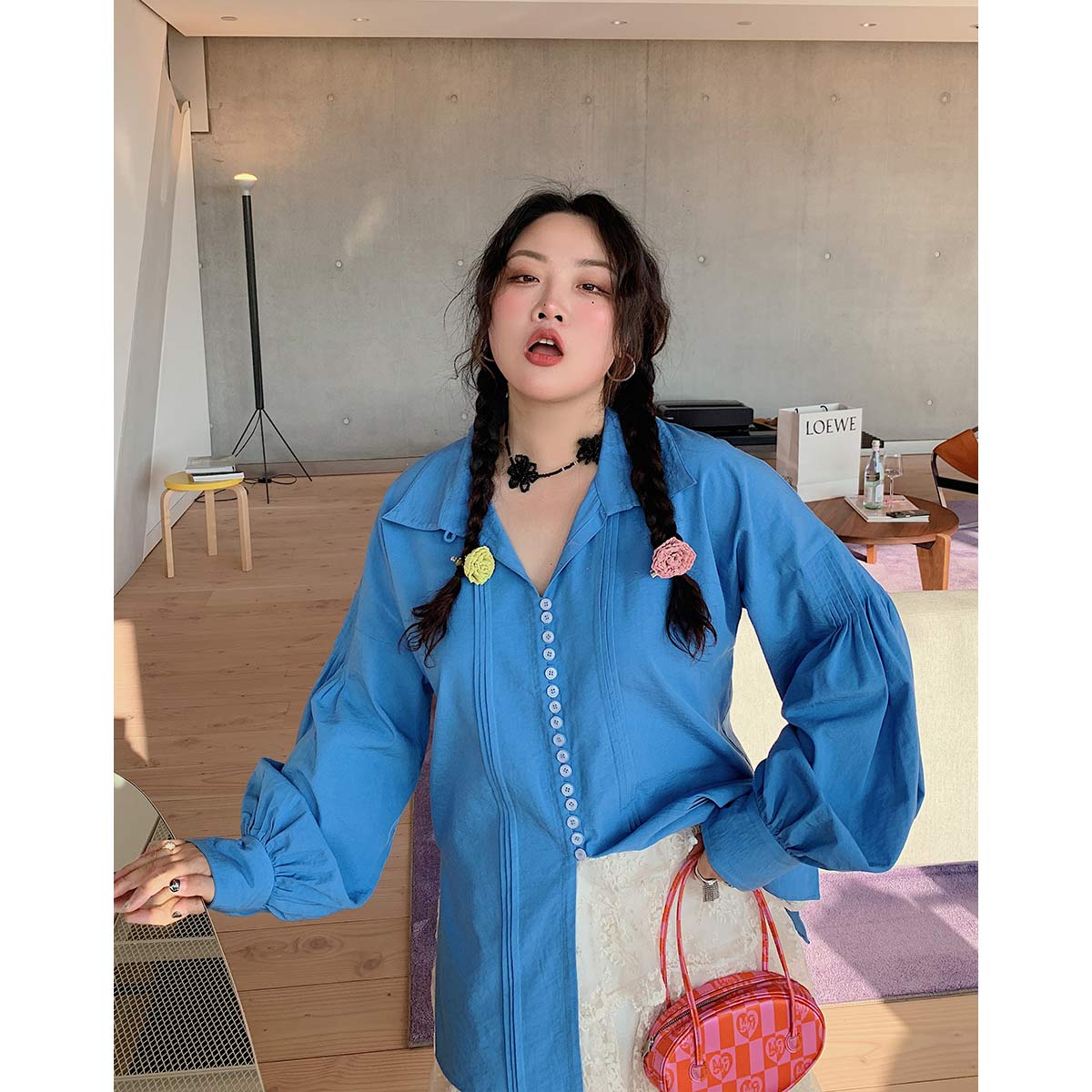 Plus Size Long Sleeve Shirt for Women, Spring 2025 Fashion, Age-Reducing Design, Trendy and Stylish Top Plus Size Long Sleeve Shirt for Women, Spring 2025 Fashion, Age-Reducing Design, Trendy and Stylish Top