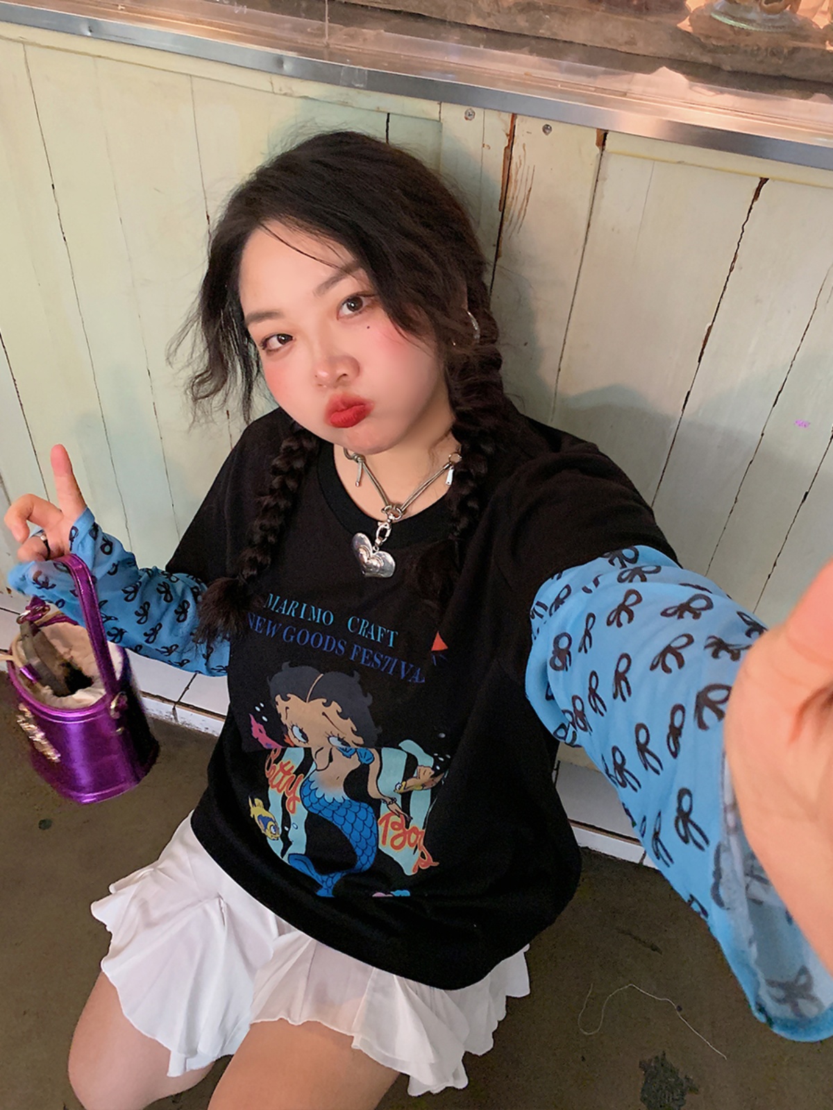 Plus-Size Long Sleeve T-Shirt for Women, Fake Two-Piece Design, 2025 Spring Style, Niche Fashion Top Plus-Size Long Sleeve T-Shirt for Women, Fake Two-Piece Design, 2025 Spring Style, Niche Fashion Top