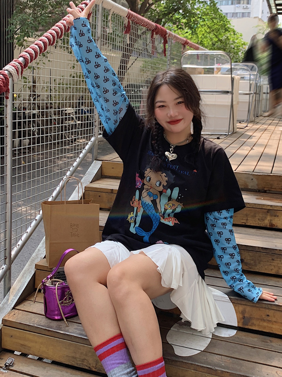 Plus-Size Long Sleeve T-Shirt for Women, Fake Two-Piece Design, 2025 Spring Style, Niche Fashion Top Plus-Size Long Sleeve T-Shirt for Women, Fake Two-Piece Design, 2025 Spring Style, Niche Fashion Top