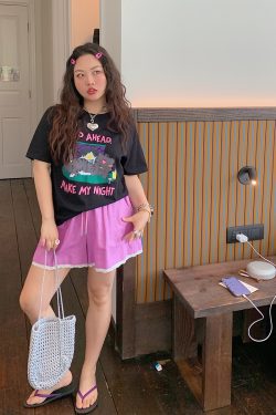 Plus Size Loose Cat Short Sleeve T-Shirt for Women - Korean Style Summer 2025 Lazy Fashion Top