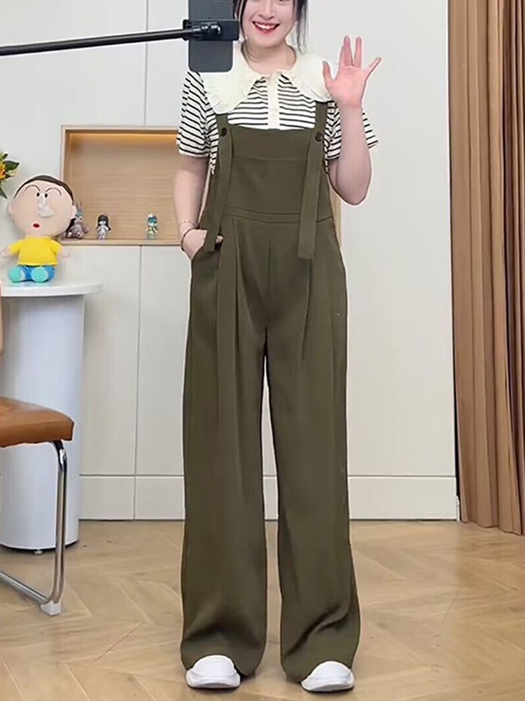 Plus-Size Loose-Fitting Summer Jumpsuit for Curvy Women, Slimming Wide-Leg Design, Trendy Chic Look, Perfect for Casual Outings Plus-Size Loose-Fitting Summer Jumpsuit for Curvy Women, Slimming Wide-Leg Design, Trendy Chic Look, Perfect for Casual Outings