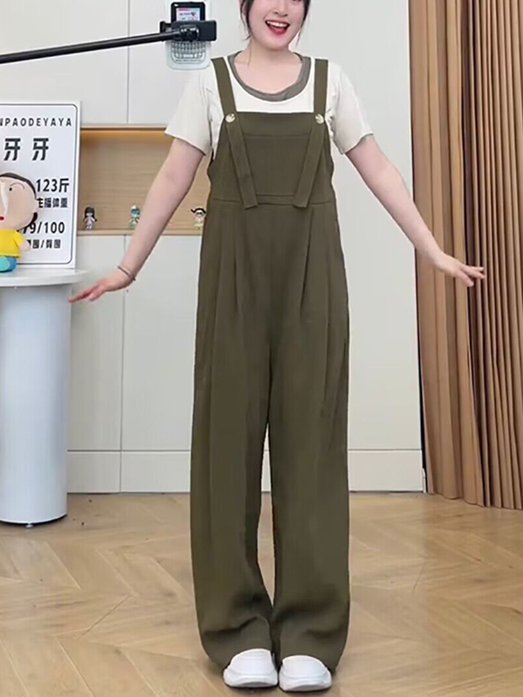 Plus-Size Loose-Fitting Summer Jumpsuit for Curvy Women, Slimming Wide-Leg Design, Trendy Chic Look, Perfect for Casual Outings Plus-Size Loose-Fitting Summer Jumpsuit for Curvy Women, Slimming Wide-Leg Design, Trendy Chic Look, Perfect for Casual Outings