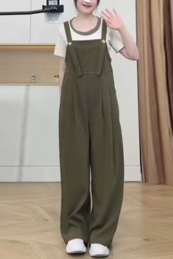 Plus-Size Loose-Fitting Summer Jumpsuit for Curvy Women, Slimming Wide-Leg Design, Trendy Chic Look, Perfect for Casual Outings