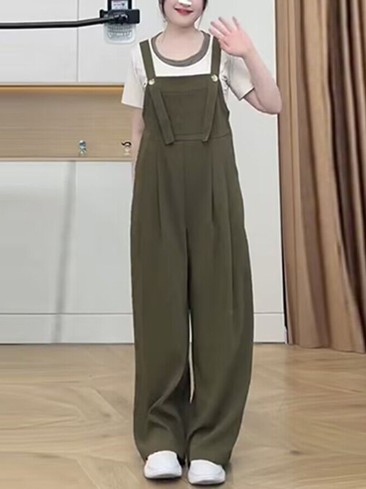 Plus-Size Loose-Fitting Summer Jumpsuit for Curvy Women, Slimming Wide-Leg Design, Trendy Chic Look, Perfect for Casual Outings Plus-Size Loose-Fitting Summer Jumpsuit for Curvy Women, Slimming Wide-Leg Design, Trendy Chic Look, Perfect for Casual Outings