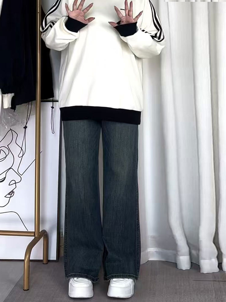 Plus-Size Loose Straight-Leg Jeans for Pear-Shaped Figures, Slimming Fit for Thick Thighs and Wide Hips, Trendy Comfort Fashion Plus-Size Loose Straight-Leg Jeans for Pear-Shaped Figures, Slimming Fit for Thick Thighs and Wide Hips, Trendy Comfort Fashion