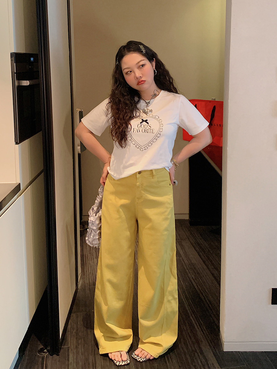 Plus Size Love Heart Bow Short Sleeve T-shirt for Women - Unique Beautiful Design - Spring/Summer 2025 - Y2K Korean Style Fashion Plus Size Love Heart Bow Short Sleeve T-shirt for Women - Unique Beautiful Design - Spring/Summer 2025 - Y2K Korean Style Fashion