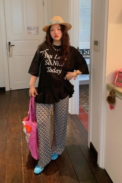 Plus Size Love Heart Print Casual Pants for Women - Lightweight Summer Style 2025