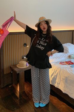 Plus Size Love Heart Print Casual Pants for Women - Lightweight Summer Style 2025