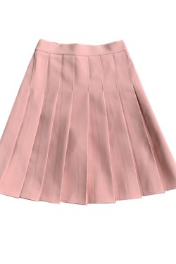 Plus Size Mid-Length Pink Pleated Skirt for Women, High-Waisted A-Line Design, Flattering College Style for Summer