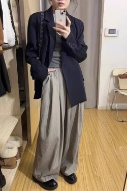 Plus Size Oversized Black Suit Jacket for Women - High-End Casual Blazer, Spring Autumn 2025 Loose Fit Fashion