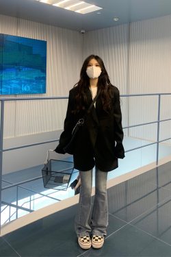 Plus Size Oversized Black Suit Jacket for Women, Casual Loose Blazer, High-End Feel, Spring Autumn 2025 Fashion