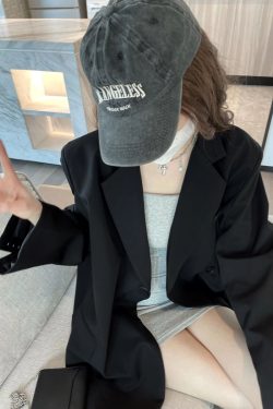 Plus Size Oversized Black Suit Jacket for Women, Casual Loose Blazer with High-End Feel, Spring Autumn 2025 Fashion