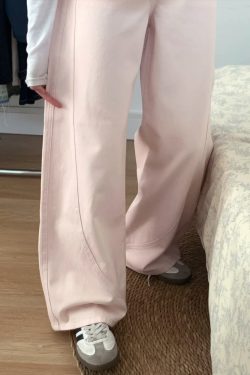 Plus Size Pink Curved Blade Wide Leg Jeans - 2025 New Style Relaxed Fit Flattering Pants for Women