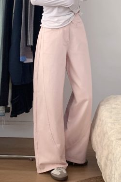 Plus Size Pink Curved Blade Wide Leg Jeans - 2025 New Style Relaxed Fit Flattering Pants for Women