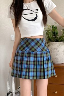 Plus-Size Pink Plaid High-Waisted Pleated Midi Skirt - Women's Summer Checkered A-Line Skirt with Slim Fit for Trendy Style