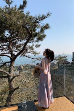 Plus Size Pleated Camisole Dress with Flowing Straps - Mesh Elastic Waist for Summer Beach Vacation, Island Style, Relaxed Fit