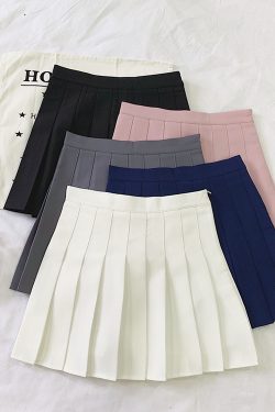 Plus Size Pleated High-Waisted A-Line Midi Skirt for Women, Korean Style Versatile Academy Look, Wrinkled Suit Design