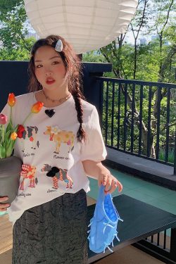 Plus Size Printed Short Sleeve T-Shirt for Women - Loose Round Neck Summer Top, Trendy Gold Design, 2025 Fashion Essential