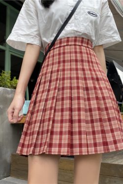 Plus Size Purple Plaid Pleated Midi Skirt for Women - High-Waisted A-Line College Style