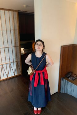 Plus Size Retro Blue Sleeveless Denim Dress with Elegant Vest - Chubby Urban Style Long Skirt for Weekly Reports