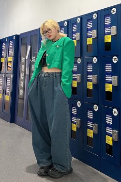 Plus Size Retro High-Waisted Button Straight-Leg Wide-Leg Pants - Casual Slimming Women's Jeans for Y2K and Vintage Style