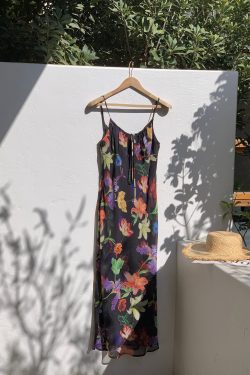 Plus Size Retro Tropical Floral Print Sling Dress - Slightly Chubby Summer Style for a Chic City Look