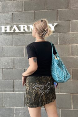 Plus Size Sexy Leopard Print Bodycon Mini Skirt - High Waist Slimming Design for Hot Girl Style - Trendy Y2K Fashion