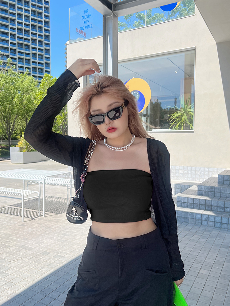 Plus Size Sexy Strapless Sleeveless Top - Sugar American Style Must-Have for Summer Fashion - Trendy Casual Wear Plus Size Sexy Strapless Sleeveless Top - Sugar American Style Must-Have for Summer Fashion - Trendy Casual Wear