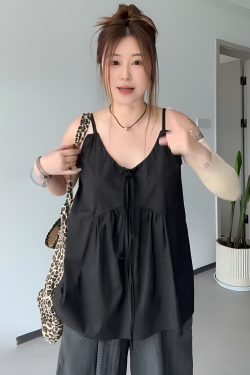 Plus Size Sleeveless Top for Spring and Summer, Loose Fit with Strap Design to Flatter Curvy Figures, Perfect Layering Essential