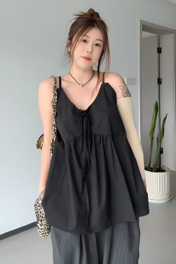 Plus Size Sleeveless Top for Spring and Summer, Loose Fit with Strap Design to Flatter Curvy Figures, Perfect Layering Essential