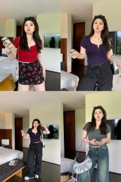 Plus Size Slim Fit Short Sleeve Crop Top for Cute Girls - Trendy and Comfortable Summer Style