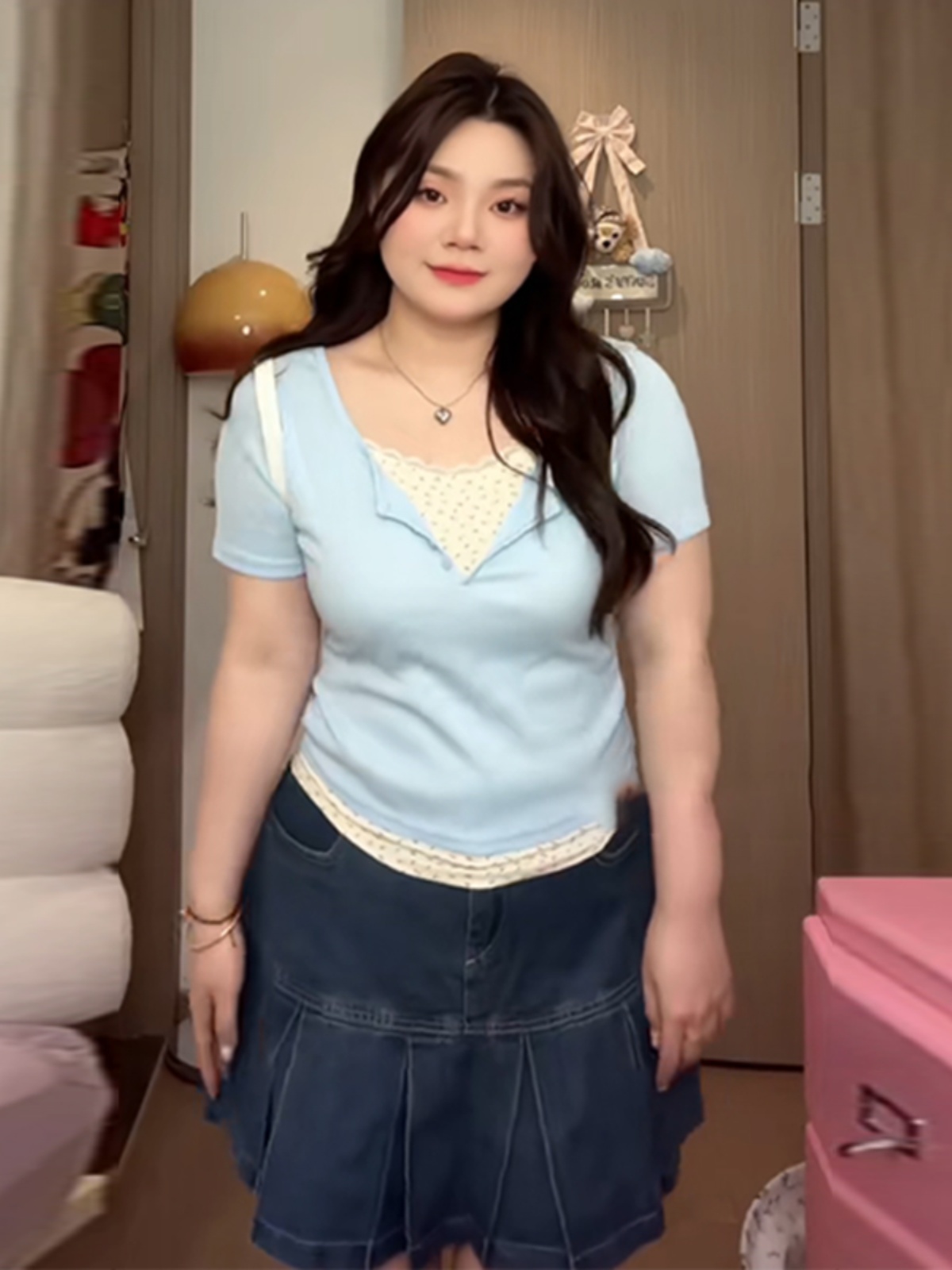 Plus-Size Slim-Fit Short Sleeve Floral Patchwork T-Shirt - Summer Design, Faux Two-Piece Style for Women Plus-Size Slim-Fit Short Sleeve Floral Patchwork T-Shirt - Summer Design, Faux Two-Piece Style for Women