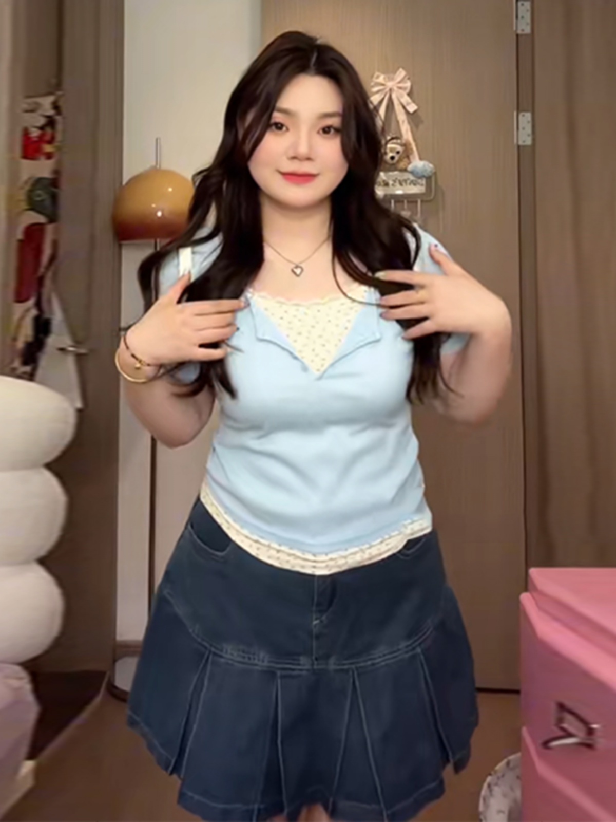 Plus-Size Slim-Fit Short Sleeve Floral Patchwork T-Shirt - Summer Design, Faux Two-Piece Style for Women Plus-Size Slim-Fit Short Sleeve Floral Patchwork T-Shirt - Summer Design, Faux Two-Piece Style for Women