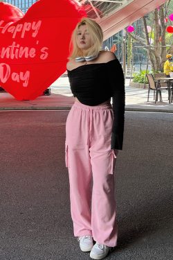 Plus Size Slimming Cargo Pants in Candy Color - European American Style Sports Casual Long Pants with Large Pockets for Spring Summer