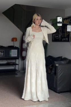 Plus-Size Slimming Two-Piece Set: Women's Summer Cardigan and Sleeveless Camisole Dress, French Sweet & Spicy Style