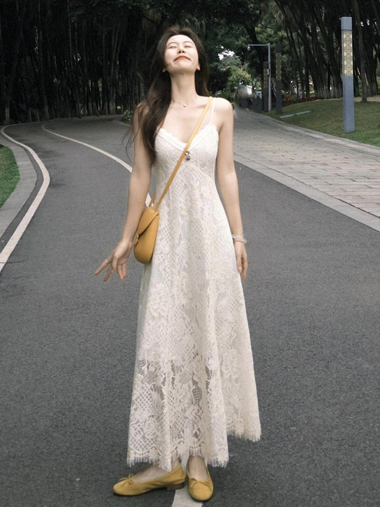 Plus-Size Slimming Two-Piece Summer Dress Cardigan Set with Elegant Jacquard Lace Camisole – Perfect for Chic Casual Outings Plus-Size Slimming Two-Piece Summer Dress Cardigan Set with Elegant Jacquard Lace Camisole – Perfect for Chic Casual Outings