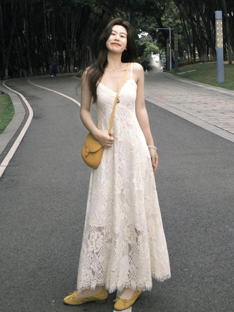 Plus-Size Slimming Two-Piece Summer Dress Cardigan Set with Elegant Jacquard Lace Camisole – Perfect for Chic Casual Outings Plus-Size Slimming Two-Piece Summer Dress Cardigan Set with Elegant Jacquard Lace Camisole – Perfect for Chic Casual Outings