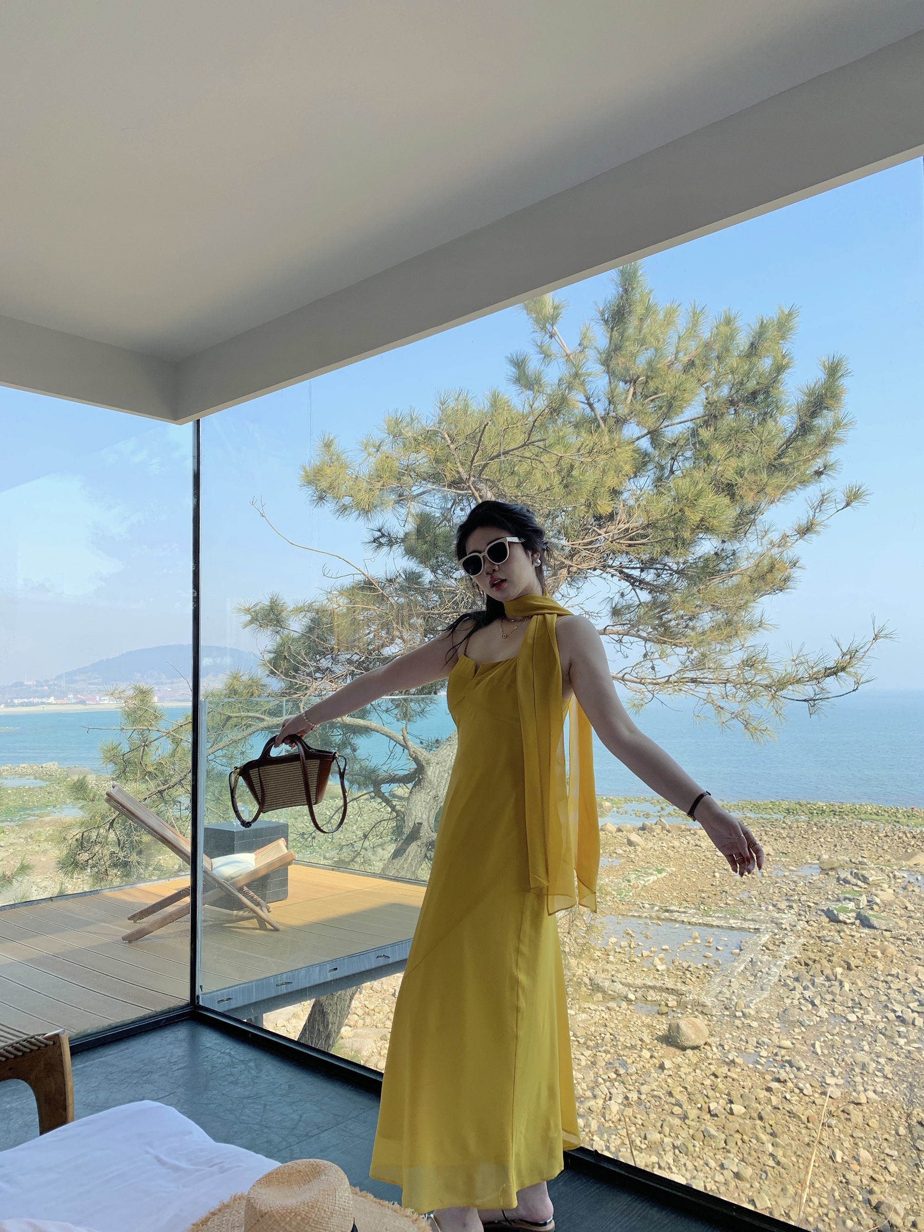 Plus Size Spaghetti Strap Beach Vacation Dress in Ginger Yellow, Flattering for Fair Skin, Slightly Chubby City Escape Style Plus Size Spaghetti Strap Beach Vacation Dress in Ginger Yellow, Flattering for Fair Skin, Slightly Chubby City Escape Style