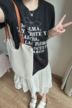 Plus Size Spliced Fake Two-Piece Dress for Women, Flattering Loose Fit, Stylish Design, Hides Belly, Perfect for Curvy Figures