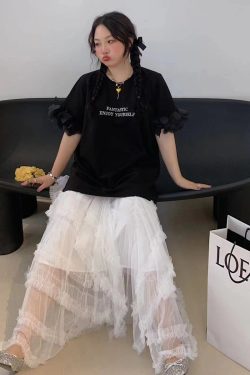 Plus Size Split Short Sleeve T-Shirt for Women - Trendy White Summer Top, Fashionable Niche Design for 2025