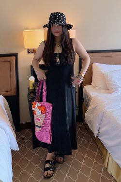 Plus Size Strap Dress for Women - 2025 New Summer Slimming Belly Covering Fashion, Ideal for Casual Outings and Y2K Style