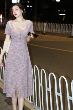 Plus-Size Striped Bodycon Dress for Summer, Square Neck, Flattering Fit, Dopamine Outfit, Perfect for Curvy Figures