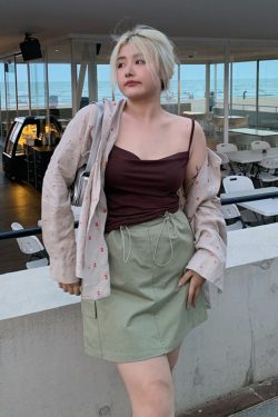 Plus Size Stylish Summer Anti-Exposure Tie-Up Short Skirt - Slimming Versatile Workwear for Effortless Y2K Fashion