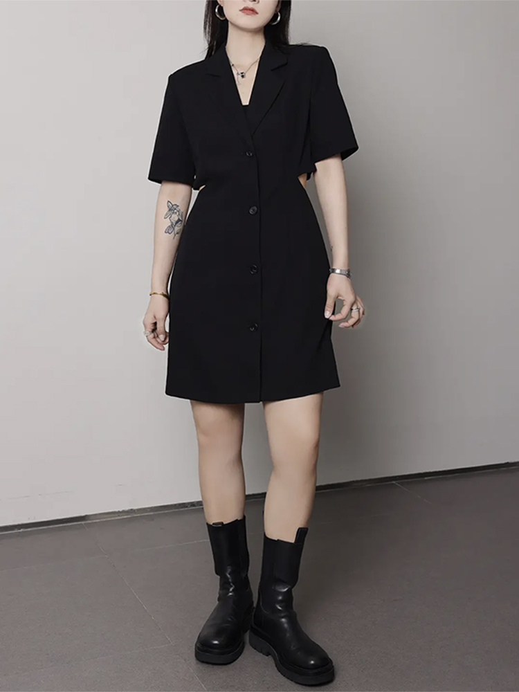 Plus-Size Summer Dress for Curvy Women, Waist-Revealing Design, Chic French Style, Available in Long and Short Lengths Plus-Size Summer Dress for Curvy Women, Waist-Revealing Design, Chic French Style, Available in Long and Short Lengths